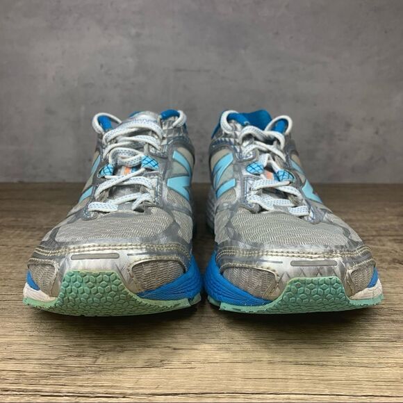 New Balance Women’s 860 V5~Silver/Blue Running Shoes Lace Up~Size 7B - Picture 3 of 9